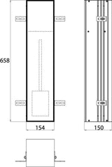 EMCO WC-Modul asis plus Unterputz, 658 mm, befliesbar, Türanschlag links