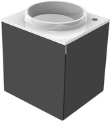 EMCO Gäste-Waschtisch evo 27410 – 450 mm, Mineralguss, Armaturenbohrung rechts, Griff rechts, optiwhite