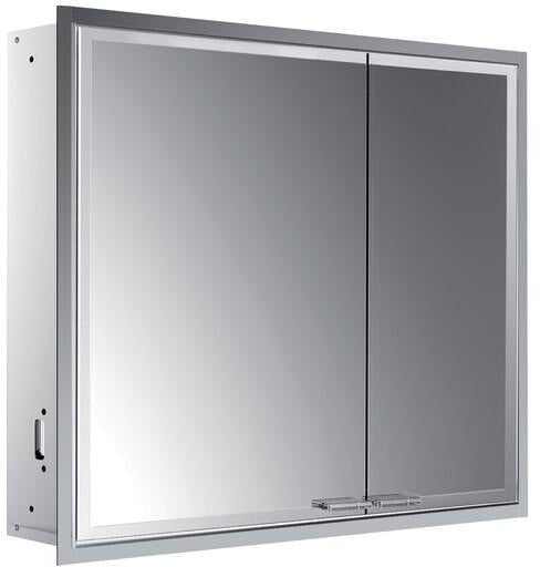 EMCO Lichtspiegelschrank prestige 2 815 mm Unterputz, breite Tür links, Aluminium