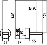 EMCO Reservepapierhalter rondo 2 00101 senkrecht, 1 Rolle, Chrom – Wandmontage