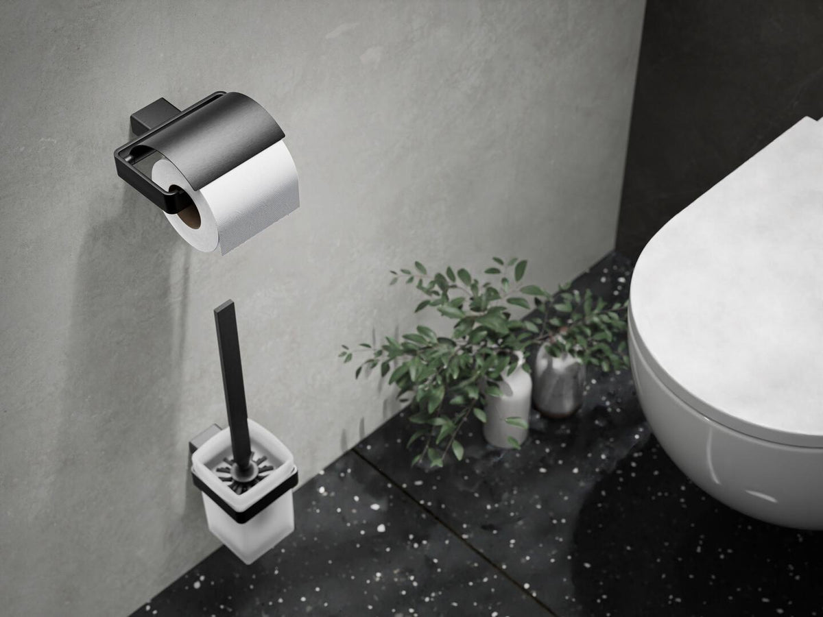 EMCO Toilettenbürstengarnitur loft 00100 mit Kristallglas satiniert und Chrom