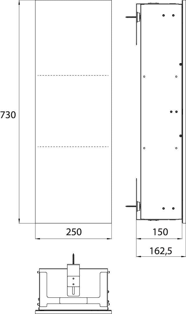 EMCO asis pure Schrankmodul Unterputz 730 mm links – 2 Glasablagen, weiß