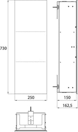 EMCO asis pure Schrankmodul Unterputz 730 mm links – 2 Glasablagen, weiß