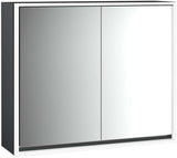EMCO Lichtspiegelschrank LOFT Aufputz 800 mm, 2-türig, Aluminium, LED, Touch-Bedienfeld