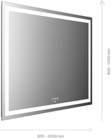 EMCO LED-Lichtspiegel MI 230+ 1000x600 mm mit Touchbedienfeld und umlaufendem Lichtausschnitt