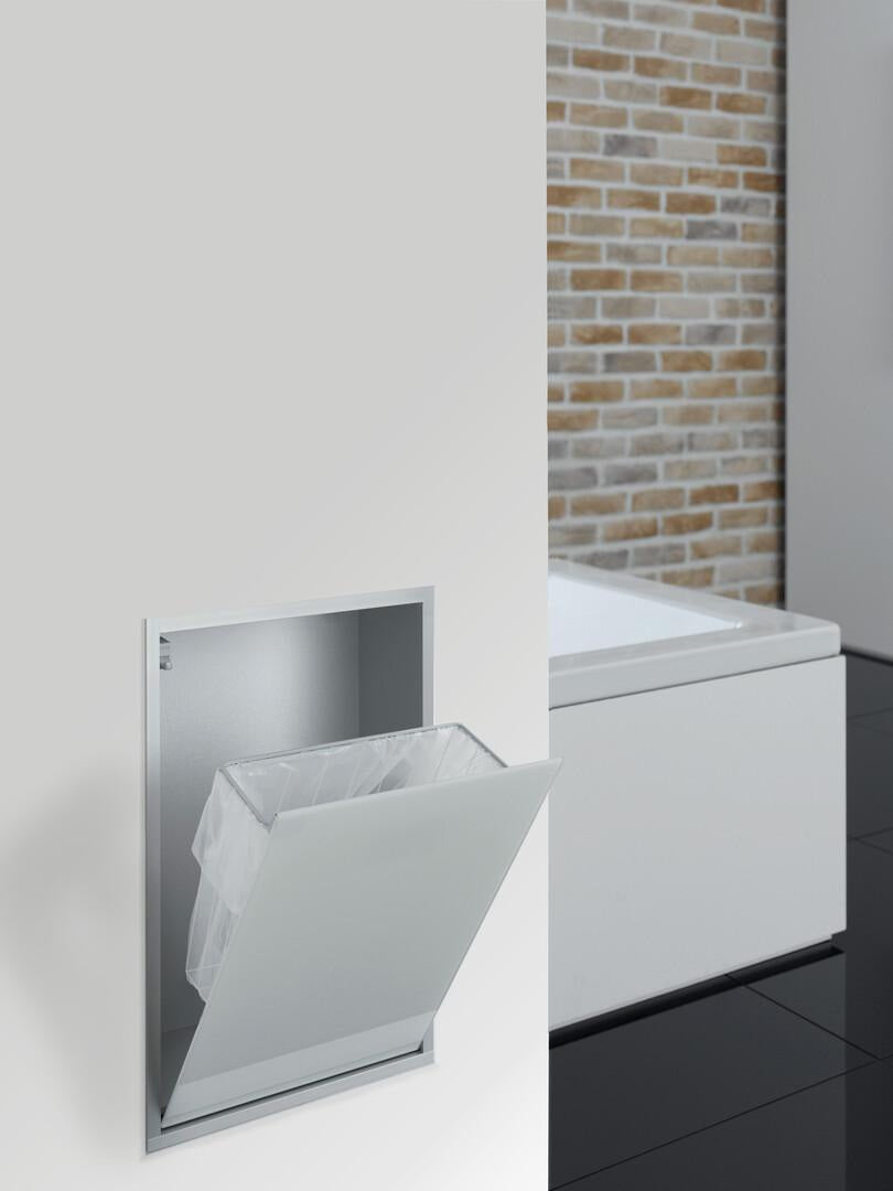 EMCO Abfallsammler-Modul asis 300 Unterputz 495 mm alu/weiß – Badmöbel-Einbau
