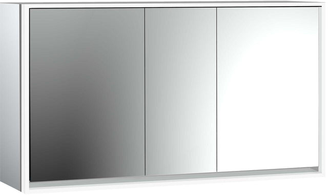 EMCO LOFT LED-Lichtspiegelschrank 1600 mm, 3-türig, Aufputz, Aluminium