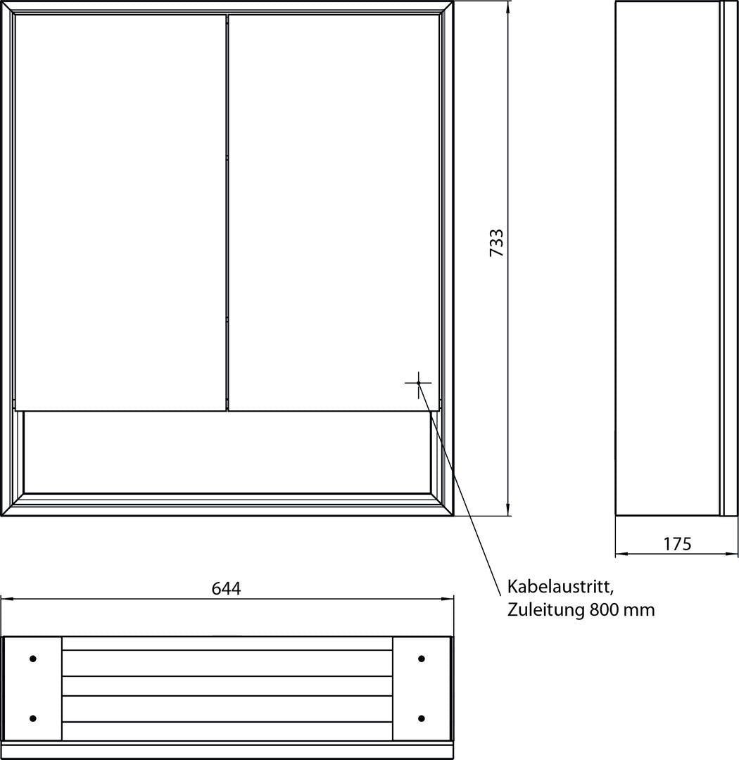 EMCO Bad Lichtspiegelschrank loft 05204 Aufputz, 2-türig, 600 mm, Aluminium, LED, Touch-Bedienfeld