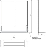 EMCO Bad Lichtspiegelschrank loft 05204 Aufputz, 2-türig, 600 mm, Aluminium, LED, Touch-Bedienfeld