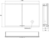 EMCO evo LED-Lichtspiegelschrank 1000 mm, 2 Türen, Unterputz, Aluminium, mit emco light system