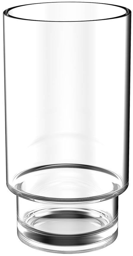 EMCO Mundspülglas fino klar – Kristallglas Zahnputzbecher 64 x 64 x 120 mm, passend zu fino