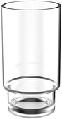 EMCO Mundspülglas fino klar – Kristallglas Zahnputzbecher 64 x 64 x 120 mm, passend zu fino