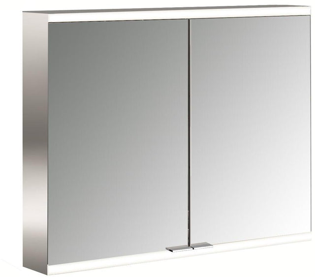 EMCO LED-Lichtspiegelschrank prime 2, 800 mm, 2 Türen, Aufputz, Aluminium, IP20, Soft-Close