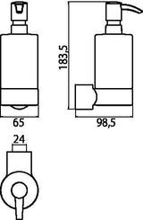 EMCO fino Flüssigseifenspender 175 ml Kristallglas klar mit verchromter Dosierpumpe