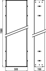 EMCO Einbaurahmen asis 300 für UP-Module mit 1584 mm Höhe – Aluminium, rostfreier Stahl
