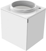 EMCO Gäste-Waschtisch evo 27410 – 450 mm, Mineralguss, Armaturenbohrung rechts, Griff rechts, optiwhite
