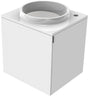 EMCO Gäste-Waschtisch evo 27410 – 450 mm, Mineralguss, Armaturenbohrung rechts, Griff rechts, optiwhite