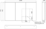 EMCO Lichtspiegelschrank flat 2 Design 1200 mm, 3 Türen, LED, Aufputz, Aluminium