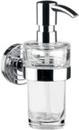 EMCO Flüssigseifenspender POLO Kristallglas klar mit Dosierpumpe chrom – 130 ml Wandmontage