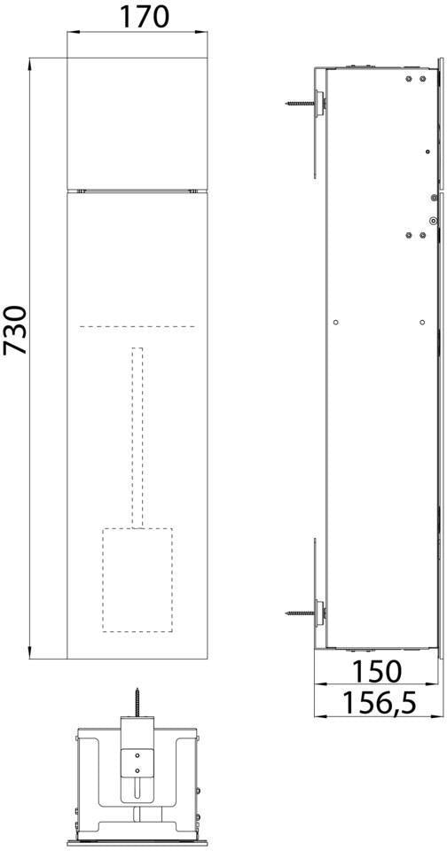 EMCO asis pure WC-Modul Unterputz 730 mm Glasfront rechts – mit WC-Bürste & Reserverollenhalter