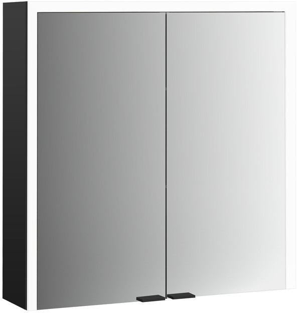 EMCO prime 3 LED-Lichtspiegelschrank 800 mm, 2-türig, Aufputz, Aluminium, Touch-Dimmer