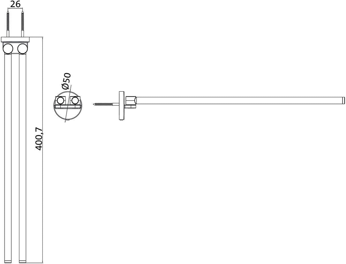 EMCO Handtuchhalter round 13341, 2-armig, 400 mm, verchromt, Messing, beweglich