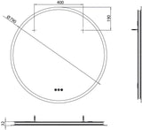 EMCO LED-Lichtspiegel pure++ 40808, rund, 790 mm, mit Spiegelheizung und 3 Touchsensoren
