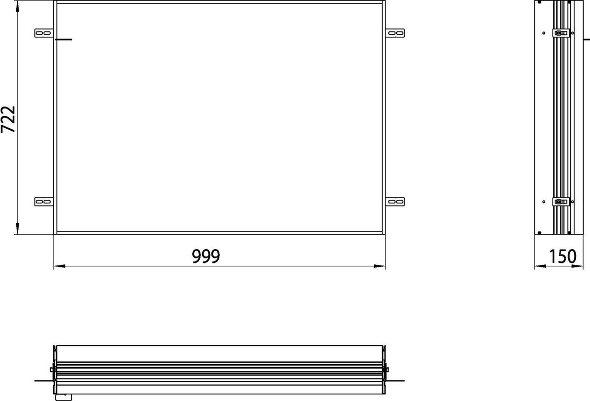 EMCO Einbaurahmen prime 2 00015 für Lichtspiegelschrank 1600 mm – Aluminium silber eloxiert