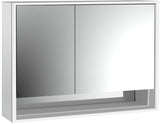 EMCO Lichtspiegelschrank loft 05214 Aufputz 1000 mm Alu mit Unterfach und umlaufender LED-Beleuchtung