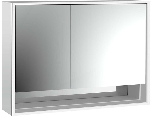 EMCO Lichtspiegelschrank loft 05214 Aufputz 1000 mm Alu mit Unterfach und umlaufender LED-Beleuchtung