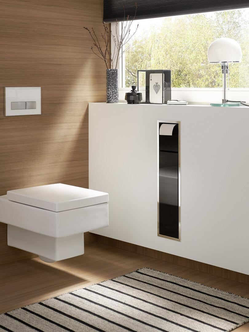 EMCO WC-Modul asis 150 Unterputz 654 mm mit Papierhalter & Toilettenbürstengarnitur in chrom/optiwhite