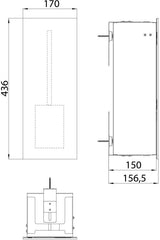 EMCO asis pure Toilettenbürstengarnitur-Modul Unterputz, 435 mm, Anschlag rechts, Glasfront