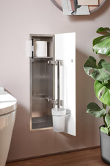 EMCO asis pure WC-Modul Unterputz 600 mm, Anschlag rechts, Glasfront weiß Glanz