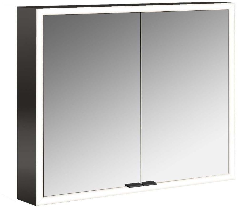 EMCO prime LED-Lichtspiegelschrank 800 mm, 2-türig, Aufputz, Aluminium