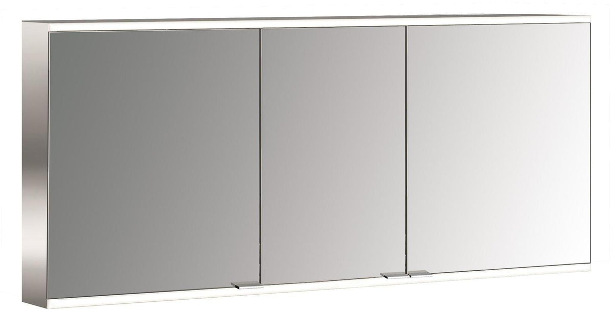 EMCO prime 2 LED-Lichtspiegelschrank 1400 mm, 3-türig, alu – stufenlose Lichtsteuerung