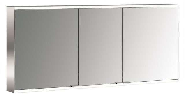EMCO prime 2 LED-Lichtspiegelschrank 1400 mm, 3-türig, alu – stufenlose Lichtsteuerung
