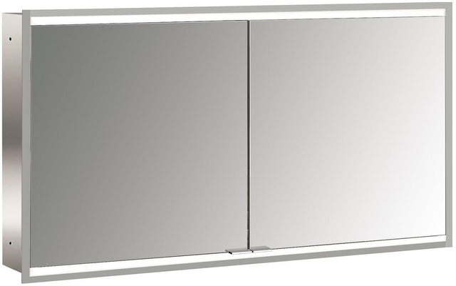 EMCO prime 2 LED-Lichtspiegelschrank 1300 mm, 2 Türen, Unterputz, Aluminium, IP20
