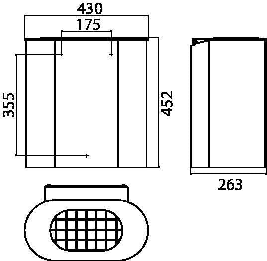 EMCO system 2 Abfallbehälter Wandmodell 30 l Aluminium – Wandmontage