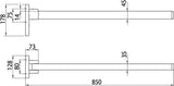 EMCO Stützklappgriff loft 00160 gebremst 600 mm Chrom – Wandmontage, hochklappbar