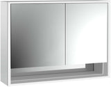 EMCO Lichtspiegelschrank loft 05216 Aufputz 1000 mm Aluminium, 2 Türen, LED, Touch-Bedienfeld