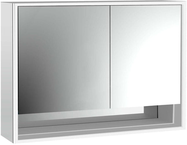 EMCO Lichtspiegelschrank loft 05216 Aufputz 1000 mm Aluminium, 2 Türen, LED, Touch-Bedienfeld