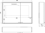 EMCO prestige 2 LED-Lichtspiegelschrank 887 mm Aufputz, breite Tür links, Aluminium