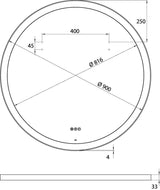 EMCO round LED-Rahmenspiegel 700 mm mit umlaufender Beleuchtung und Touch-Steuerung