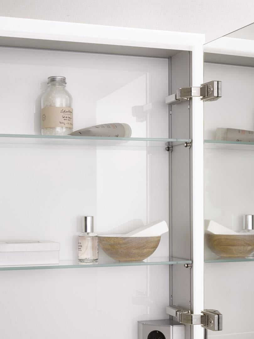 EMCO LED-Lichtspiegelschrank prime 800 mm 2-türig Aufputz mit stufenlos dimmbarer Beleuchtung