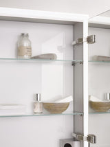 EMCO prime LED-Lichtspiegelschrank 1000 mm, 2 Türen, Unterputz, Aluminium
