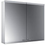 EMCO Lichtspiegelschrank evo 800 mm, 2-türig, Aluminium, LED, IP20, Aufputz