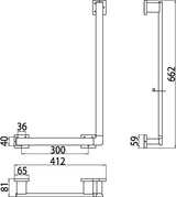 EMCO Winkelgriff loft 00106 links 90° chrom – Wandhaltegriff 662 x 412 mm