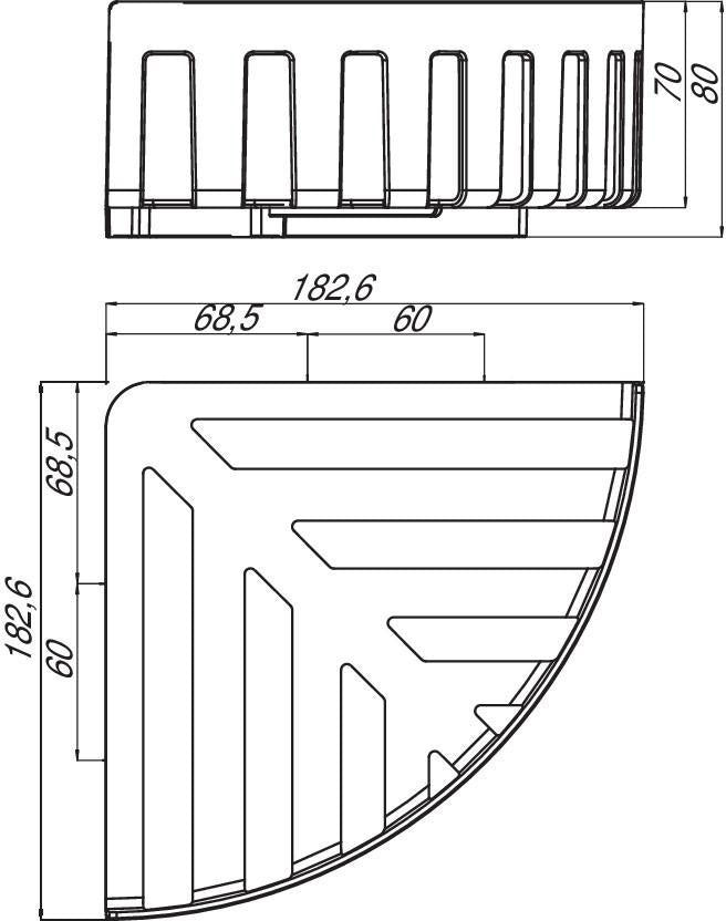 EMCO Eckwandkorb system2 00133 mit verdeckter Wandbefestigung in Chrom