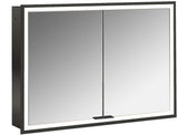 EMCO Lichtspiegelschrank prime 1000 mm, 2 Türen, Unterputz, LED, schwarz