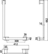 EMCO Winkelgriff loft 00107 rechts 90° chrom – Wandhaltegriff 662 x 412 mm